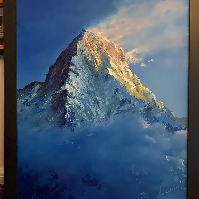 OIL, MOUNTAIN, PAINTING